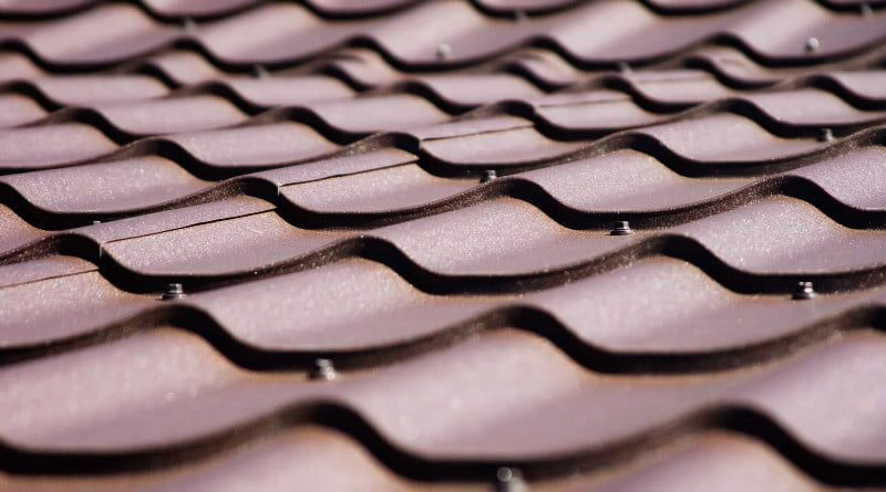 Brown metal roofing material